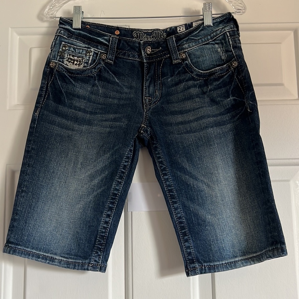 MISS ME • Dark Wash Bermuda Jeans Shorts Size 27